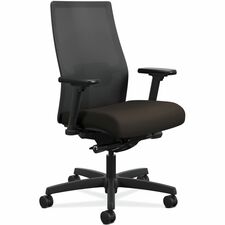 Task Chair, Mesh Back, 27"x28-1/2"x44-1/2", Espresso/BK