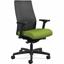 Task Chair, Mesh Back, 27"x28-1/2"x44-1/2", Pear/Black