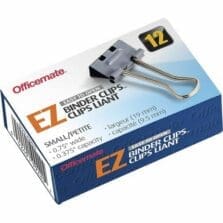 Binder Clips, Effortless, Small, 3/8" Capacity, 3/4"W, 12/BX, GY