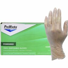 Gloves, Industrl, Vinyl, Powder, 3 mil, 9"L, Sml, 100/BX, 10BX/CT, CL
