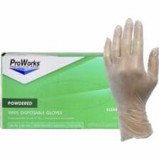 Gloves, Industrl, Vinyl, Powder, 3 mil, 9"L, Med, 100/BX, 10BX/CT, CL
