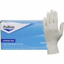 Gloves, Latex, Disposable, 5 mil, 9-1/2"L, Lrg, 100/BX, 10BX/CT, NL