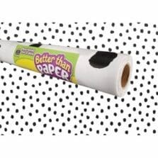 Bulletin Board Rolls, Fabric, 4'x12', Black Dots on White