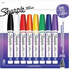 Sharpie Paint Marker, Oil-Based, Medium Point, 8/PK, AST
