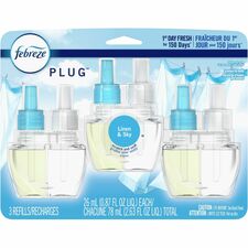 ScentedOilRefill, Linen&Sky, FadeDfyPLUG, 0.87oz, 3/PK, 3/CT, LBE