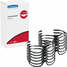 Safety Eyewear, Uncoated, 12/BX, 12BX/CT, Clear Lens, Black Frame