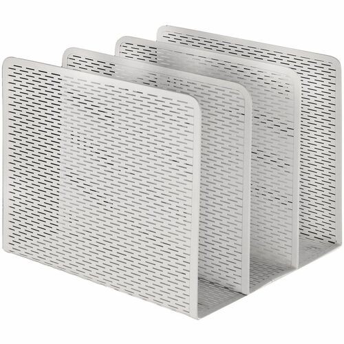 Urban Collection Punched Metal File Sorter, 3 Sections, Letter Size Files, 8" x 8" x 7.25", White