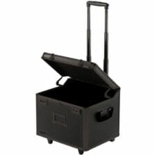 Mobile File Chest, High-Cap, TelescopingHandle, Letter&Legal, DblComboLock, 17.5"Wx15.5"Dx14.5"H, Black
