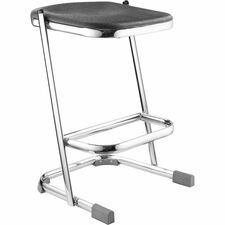 Stool, SteelFrame, 14-Gauge, Polyprop.Seat, 16.75"x16.25"x24", BK