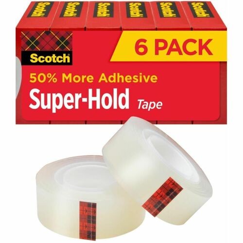 SUPER-HOLD TAPE REFILL, 1" CORE, 0.75" X 27.77 YDS, TRANSPARENT, 6/PACK