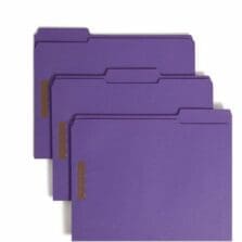 Top Tab Colored Fastener Folders, 0.75" Expansion, 2 Fasteners, Letter Size, Purple Exterior, 50/Box