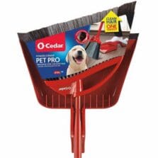 Broom, Pet Hair, w/Red Step-On Dust Pan, Red/Black/Gray