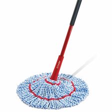 Mop, MicroTwist, w/Microfiber Pad/Handle, Red/Blue/White