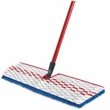 Mop, Wet/Dry, 3-in-1, w/Microfiber Pad/Handle, Red/Gray/Blue
