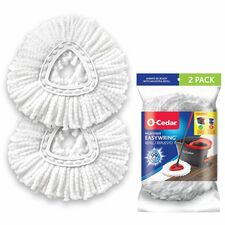 Mop Refill, f/Spin Mop, Microfiber, Washable, 2/PK, White