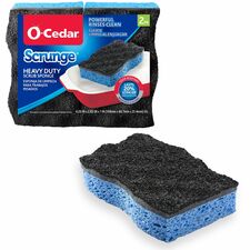 Sponge, Scrubbing, Heavy-duty, 4.25"x2.63", 2/PK, Blue/Black