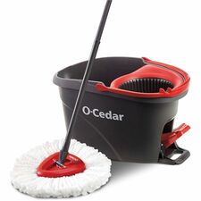 Bucket System, w/EasyWring Bucket/SpinMop/Handle, Red/Gray