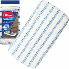 Mop Refill, f/Floor 'N More Mop, Microfiber, White/Blue