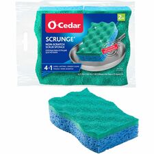 Sponge, Scrub, Nonscratch, 4.25"x2.63", 2/PK, Blue/Green