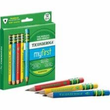 Pencils, Short, 3.6mm Dia x 4.5"L, AST Barrel, 12/BX