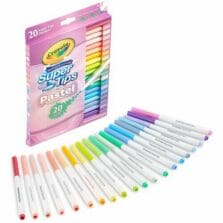 Markers, Super Tips, Washable, 20/PK, Assorted Pastels