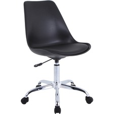 Task Chair, PVC Shell, 23-7/8"x16-1/2"x32-5/8"-37-3/8", BK