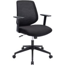 Mid-Back Task Chair, 27-1/4"x17-1/2"x36-1/2-39-3/4", Black