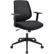 Mid-Back Task Chair, 27-1/4"x17-1/2"x36-1/2-39-3/4", Black