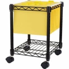 Compact Filing Cart, Mobile, Shelf, 15-1/2"x12-1/2"x20", BK
