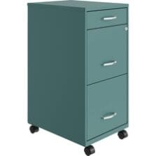 File Organizer, 3-Drawer, B/F/F, 14-1/4"x18"x29-1/2", Teal