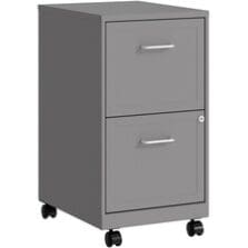 File Cabinet, F/F, Mobile, Steel, 14-1/4"x18"x26-1/2", Silver