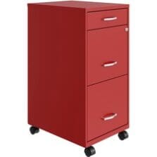 File Organizer, 3-Drawer, B/F/F, 14-1/4"x18"x29-1/2", Red