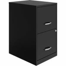 File Cabinet, F/F, 2-Drawer, Steel, 14-1/4"x18"x24-1/2", BK
