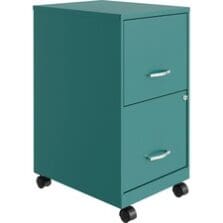 File Cabinet, F/F, Mobile, Steel, 14-1/4"x18"x26-1/2", Teal