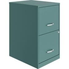 File Cabinet, F/F, 2-Drawer, Steel, 14-1/4"x18"x24-1/2", Teal