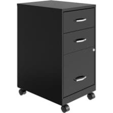 Pedestal File, B/B/F, Mobile, SOHO, 14-1/4"x18"x26-7/10", BK