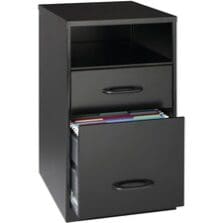 File Organizer, 2-Drawer, 14-1/4"x18"x24-1/2", Black