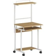 Workstation, Mobile, 23-5/8"x20-5/8"x53-1/2", Maple/White