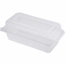 Takeout Containers, Hinged, PLA, BioBased, PlantSugar, FreezerSafe, f/Cold-WarmFood, 9"x5"x3", 200/CT, Clear