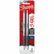 Sharpie Pen, Gel, 0.7mm, 2/PK, BK Ink/Gun Metal Barrel