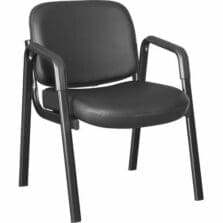 Guest Chair, w/Arms, Leather, 24-3/4"x26"x33-1/2", BK