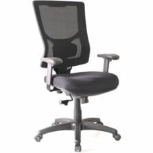 Hi-Back Chair, Mesh Back, 20-7/8"x20-1/2"x40-1/2"-44", BK
