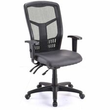 High-Back Chair, Antimicrobial, Bk Mesh, 19.75"x18.5"x43.75", BK