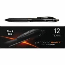 Pens, Ballpoint, Retractable, 0.7mm, Fine, BK