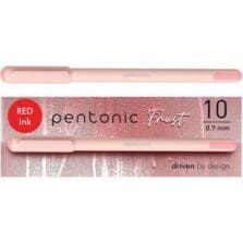 Pens, 0.7mm, Capped, Frosted Barrel, 10/BX, PK Barrel/RD Ink