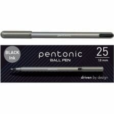 Pens, Ballpoint, Capped, 1.0mm, 25/BX, BK