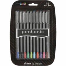 Pens, Ballpoint, Capped, 1.0mm, 10/PK, AST