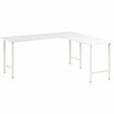 Computer Desk, L-Shaped, 71"x65.33"x23.34"x30", Pure White