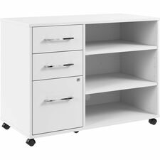 Storage Cabinet, Mobile, 39.68"x19.6"x29.96", Pure White