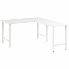 Computer Desk, L-Shaped, 71.33"x59.44"x29.37"x30", Pure White